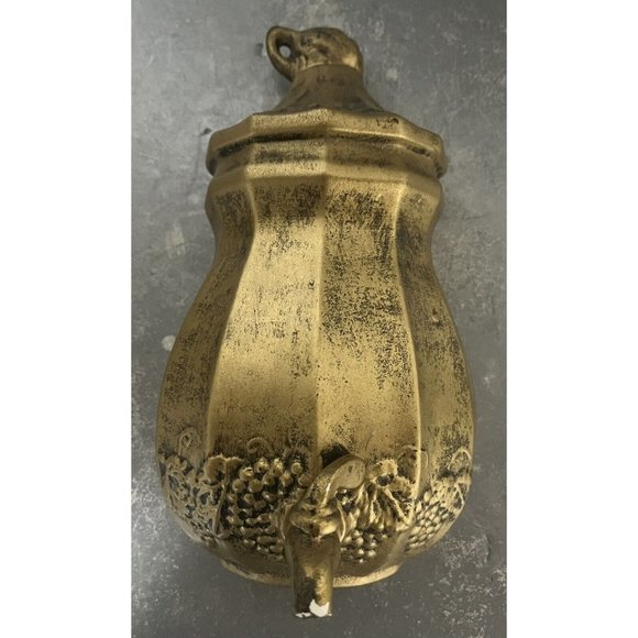 Vintage Gold Ceramic Wall Pocket‎ Planter w/ Fountain Grapes California USA 400 - Picture 3 of 11